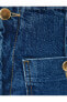 Фото #6 товара Kısa Geniş Paça Kot Pantolon Yüksek Bel Rahat Kalıp Önden Cep Detaylı - Sandra Culotte Jeans