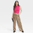 Women's High-Rise Satin Cargo Pants - A New Day Brown 12