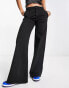 Urban Classics high waist wide leg trousers in black