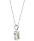 ფოტო #2 პროდუქტის Peridot (3/4 ct. t.w.) & Diamond (1/10 ct. t.w.) Heart Pendant Necklace in 14k White Gold, 16" + 2" extender