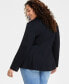 Trendy Plus Size Longline Ponté-Knit Blazer, Created for Macy's