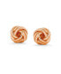 Traditional Classic Round Ball Woven Twisted Rope Cable Love Knot Ball Stud Earrings For Women Rose Gold Plated .925 Sterling Silver