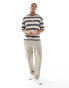 Фото #4 товара ADPT oversized t-shirt in washed beige stripe