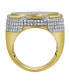 Фото #4 товара King of Kings Natural Certified Diamond 3.2 cttw Round Cut 14k Yellow Gold Statement Ring for Men