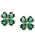 ფოტო #1 პროდუქტის Gold-Tone Idyllia Green Crystal Stud Earrings