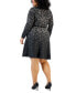 Фото #2 товара Plus Size Patterned Long-Sleeve Sweater Dress