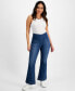 Фото #1 товара Petite Seamed High-Rise Flare-Leg Denim Jeans, Created for Macy's