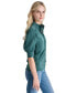 Women's Stand Collar Puff-Sleeve Shirt