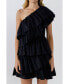 Фото #1 товара Women's One-Shoulder Ruffled Mini Dress