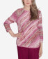 Фото #1 товара Petite Wine Country Diagonal Space Dye Crew Neck Top