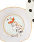 Giraffe, Leopard, Dog, Birds Tea Plates, Set of 4
