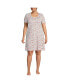 ფოტო #3 პროდუქტის Plus Size Cotton Short Sleeve Knee Length Nightgown