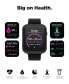 ფოტო #3 პროდუქტის Air 4 Unisex Black Silicone Strap Smartwatch 46mm