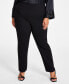 ფოტო #1 პროდუქტის Plus Size Hollywood Slim-Fit Ankle Pants