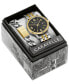 ფოტო #1 პროდუქტის Men's Two-Tone Stainless Steel Bracelet Watch 41mm Gift Set
