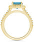 ფოტო #3 პროდუქტის London Blue Topaz (2-3/8 ct. t.w.) and Diamond (1/2 ct. t.w.) Halo Ring in 14K Yellow Gold
