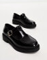 ASOS DESIGN Wide Fit Margo mary jane flat shoes in black