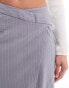 Фото #5 товара Pimkie wrap detail mini skirt in grey pinstripe