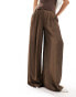 Lioness satin palazzo trousers in brown Коричневый, XL - EU 42 - фото #3