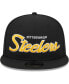 ფოტო #2 პროდუქტის Men's Black Pittsburgh Steelers Main Script 9FIFTY Snapback Hat