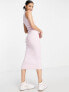 Фото #2 товара COLLUSION ribbed vest midi dress in pink