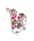 18K Rose Gold Plated Multi Colored Cubic Zirconia Accent Swirl Ring