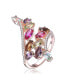 ფოტო #1 პროდუქტის 18K Rose Gold Plated Multi Colored Cubic Zirconia Accent Swirl Ring