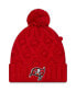 Фото #1 товара Big Girls Red Tampa Bay Buccaneers Toasty Cuffed Knit Hat with Pom