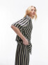 Topshop co ord stripe linen oversized shirt in multi