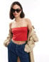 Фото #1 товара Threadbare bandeau top in red