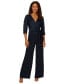 Women's Faux-Wrap Wide-Leg Jumpsuit Синий, 12 - фото #1