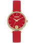 ფოტო #1 პროდუქტის Women's Mar Vista Red Leather Strap Watch 34mm