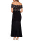 ფოტო #2 პროდუქტის Petite Lace-Top Off-The-Shoulder Gown