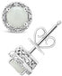 ფოტო #1 პროდუქტის Opal (5/8 ct. t.w.) and Diamond Accent Stud Earrings in Sterling Silver