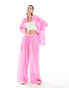 Фото #1 товара Free People sheer gauzey oversized trousers co-ord in bright pink