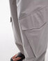 Фото #3 товара Topshop smart utility toggle cargo style trouser in grey