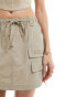 Sixth June co-ord mini skirt in beige