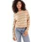 Фото #1 товара ASOS DESIGN fluffy oversized jumper in brown stripe