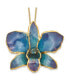 Фото #1 товара Diamond2Deal 24K Gold-trim Lacquer Blue Purple Dendrobium Orchid Gold-tone Necklace