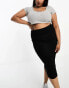 Фото #8 товара ASOS DESIGN Curve jersey pencil midi skirt in black