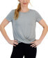 Фото #1 товара Women's Twist-Front Performance T-Shirt, Created for Macy's