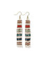 INK + ALLOY Melissa Horizontal Stripes Petite Beaded Fringe Earrings Teal + Poppy