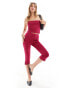 Фото #1 товара ASOS DESIGN mid rise capri leggings in wine