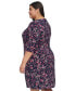 Фото #2 товара Plus Size Floral 3/4-Sleeve Jersey Dress