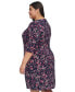 Plus Size Floral 3/4-Sleeve Jersey Dress