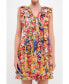 Women's Multi Pop Floral Chiffon Ruffled Mini Dress