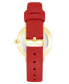 Women's Quartz Red Faux Leather Band Watch, 36mm