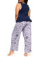 Фото #2 товара Plus Size Aerys Pajama Tank & Pants Set