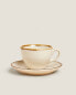 Фото #3 товара Porcelain teacup with antique finish rim