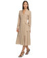 Women's Long-Sleeve Silky Cargo Midi Dress